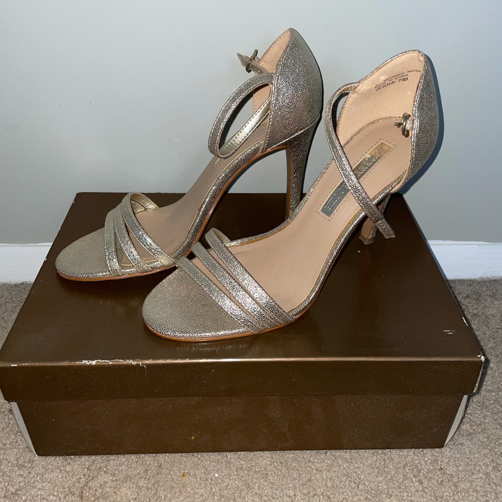 Audrey Brooke Gold Strappy Heels